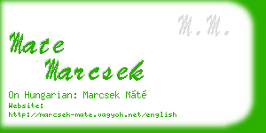 mate marcsek business card