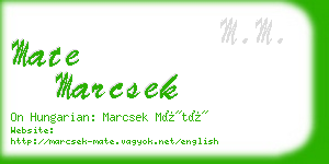 mate marcsek business card